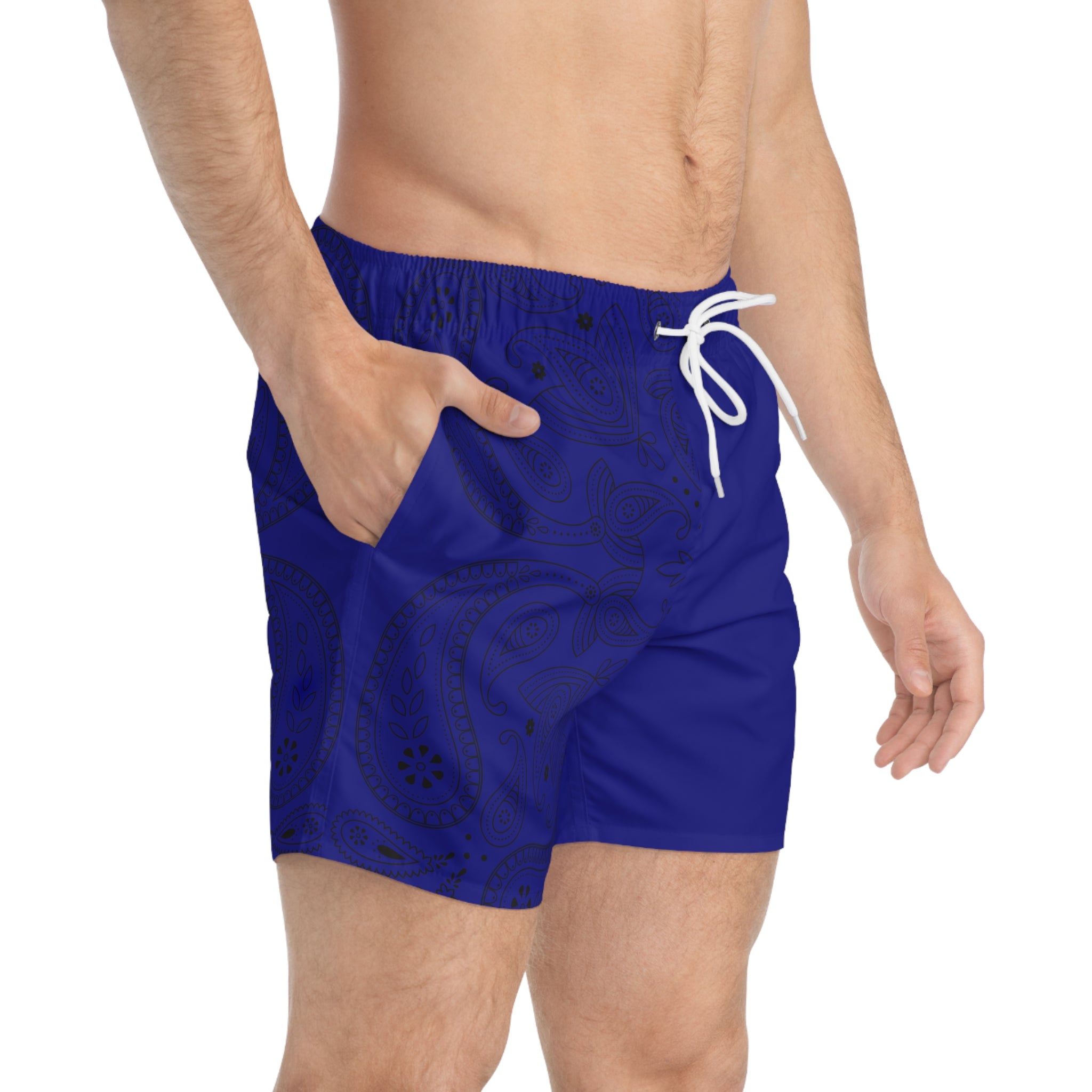 Dark Blue Hanky Code Swim Trunks (Top)