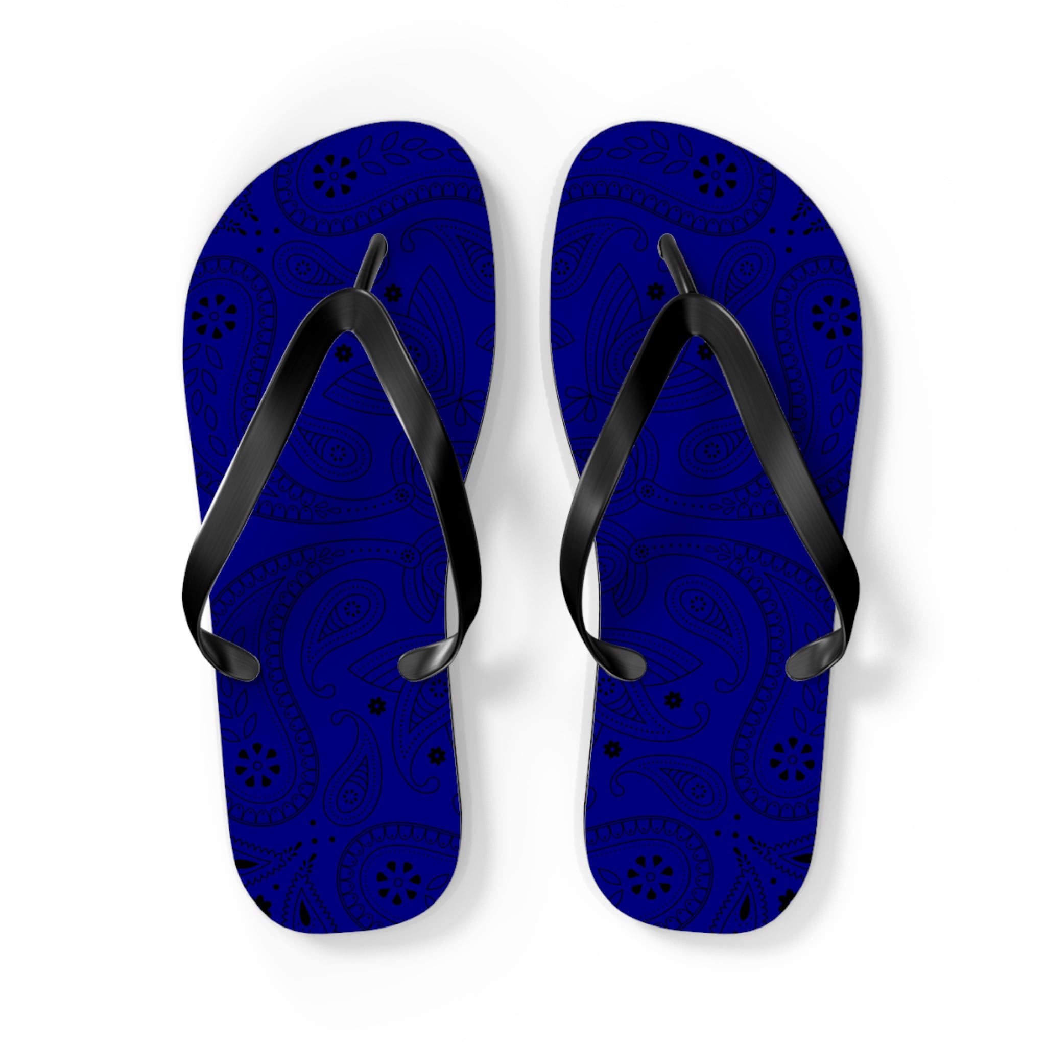 Navy Blue Hanky Flip Flops