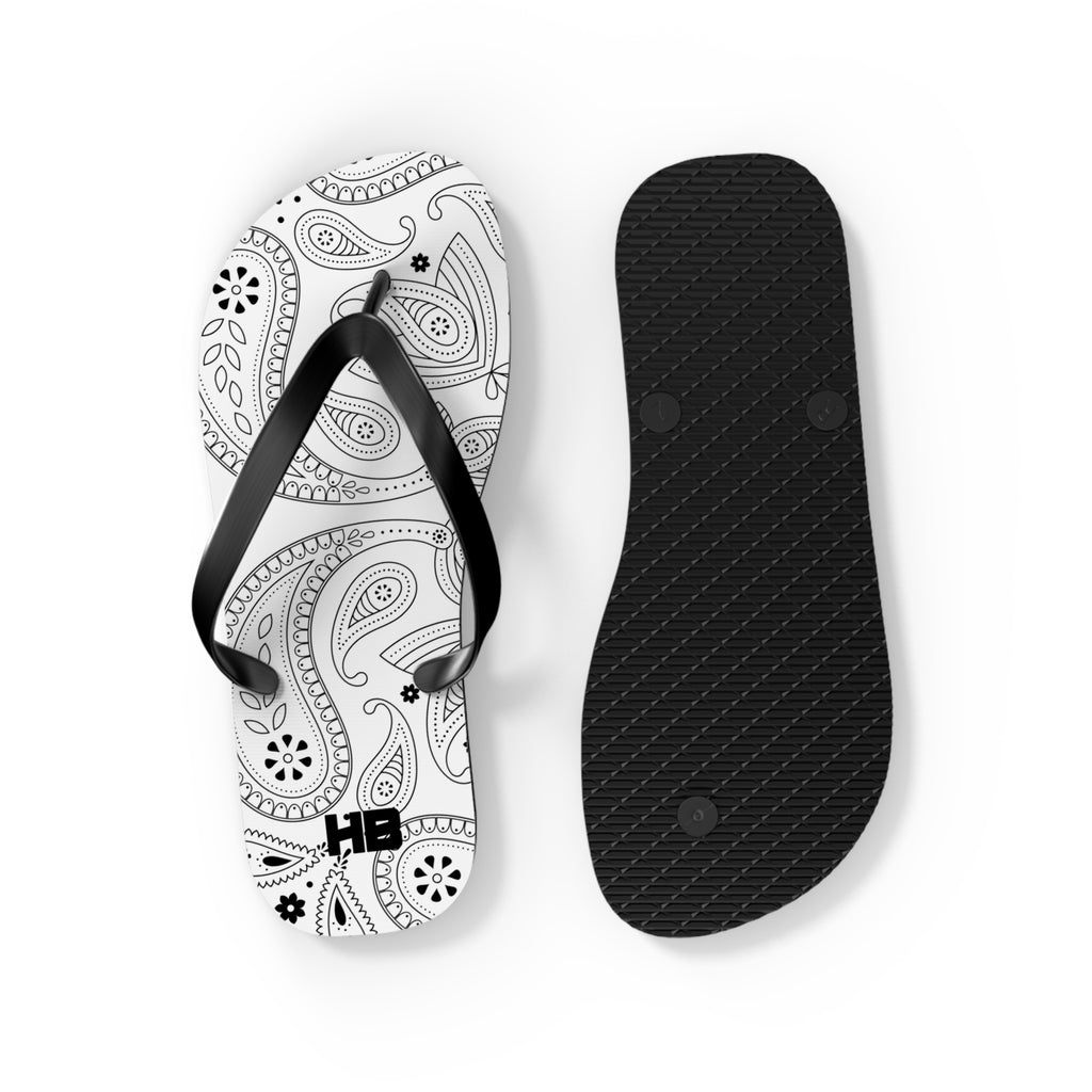White Hanky Flip Flops