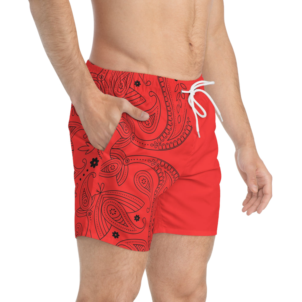 Red Hanky Swim Trunks