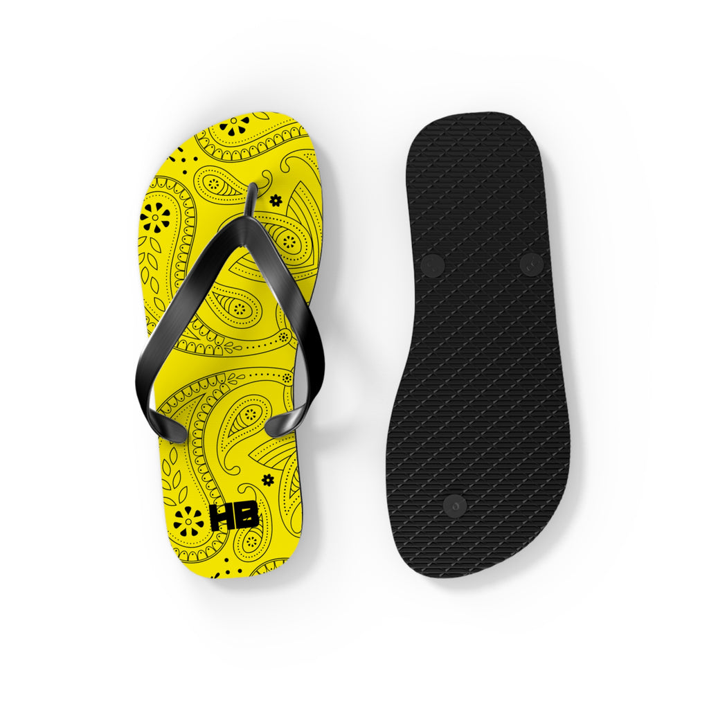 Yellow Hanky Flip Flops