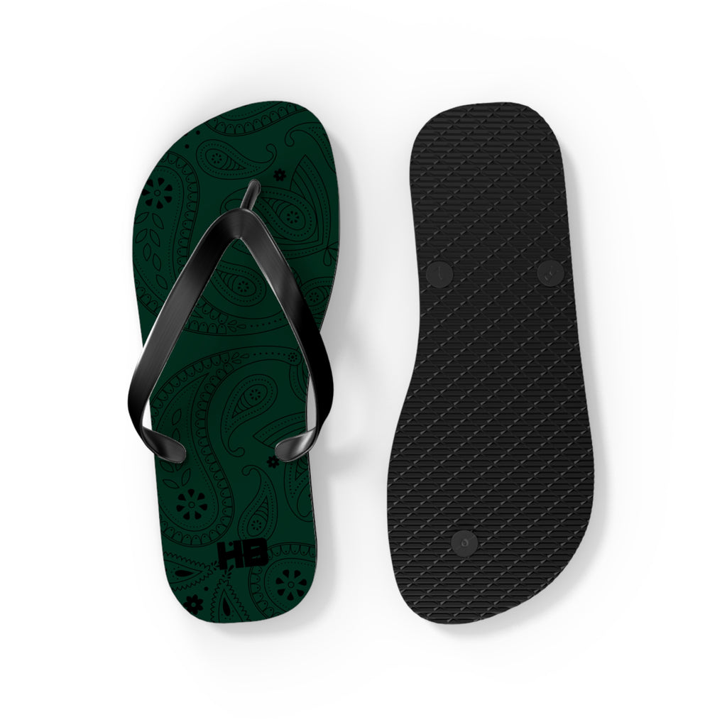 Dark Green Hanky Flip Flops