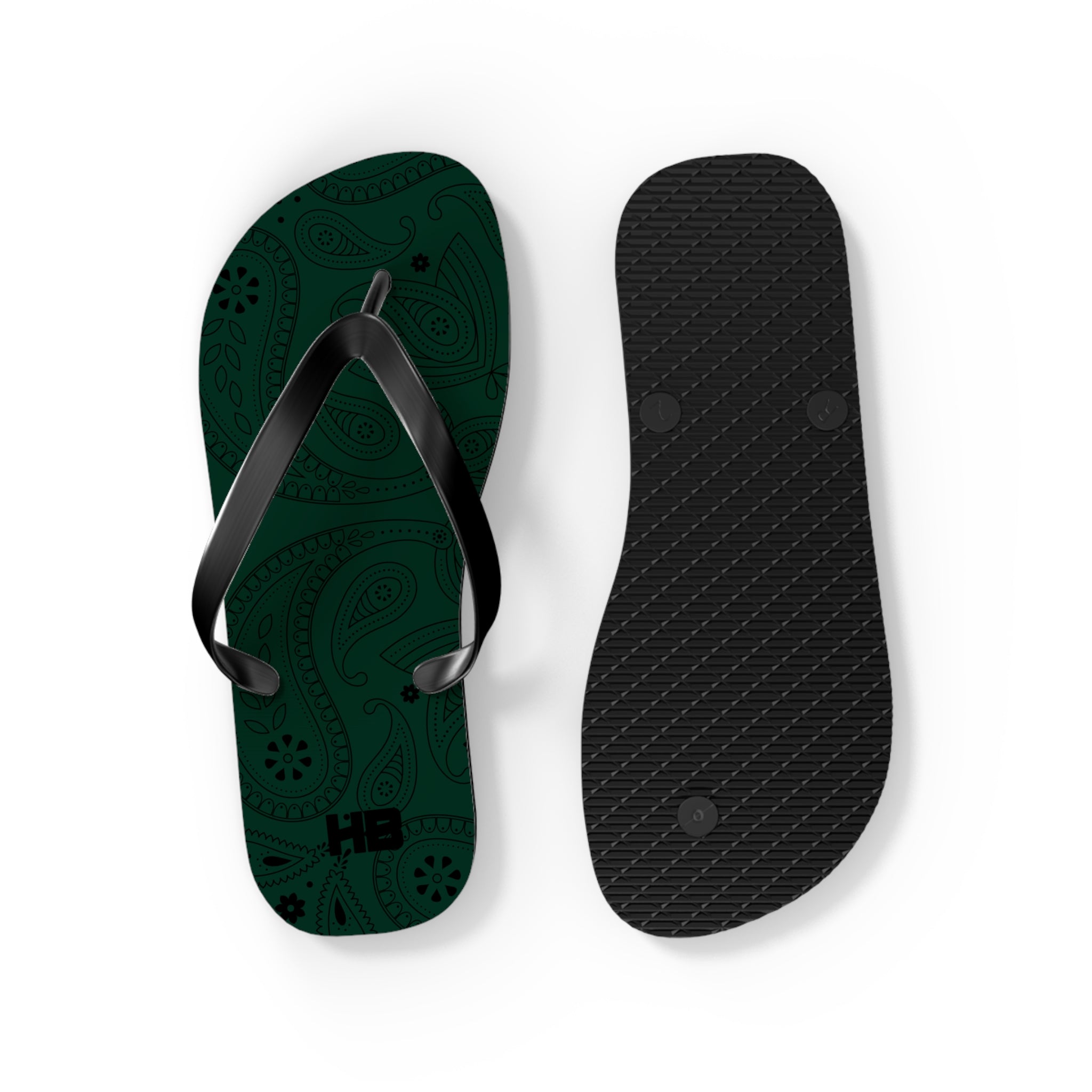 Dark Green Hanky Flip Flops