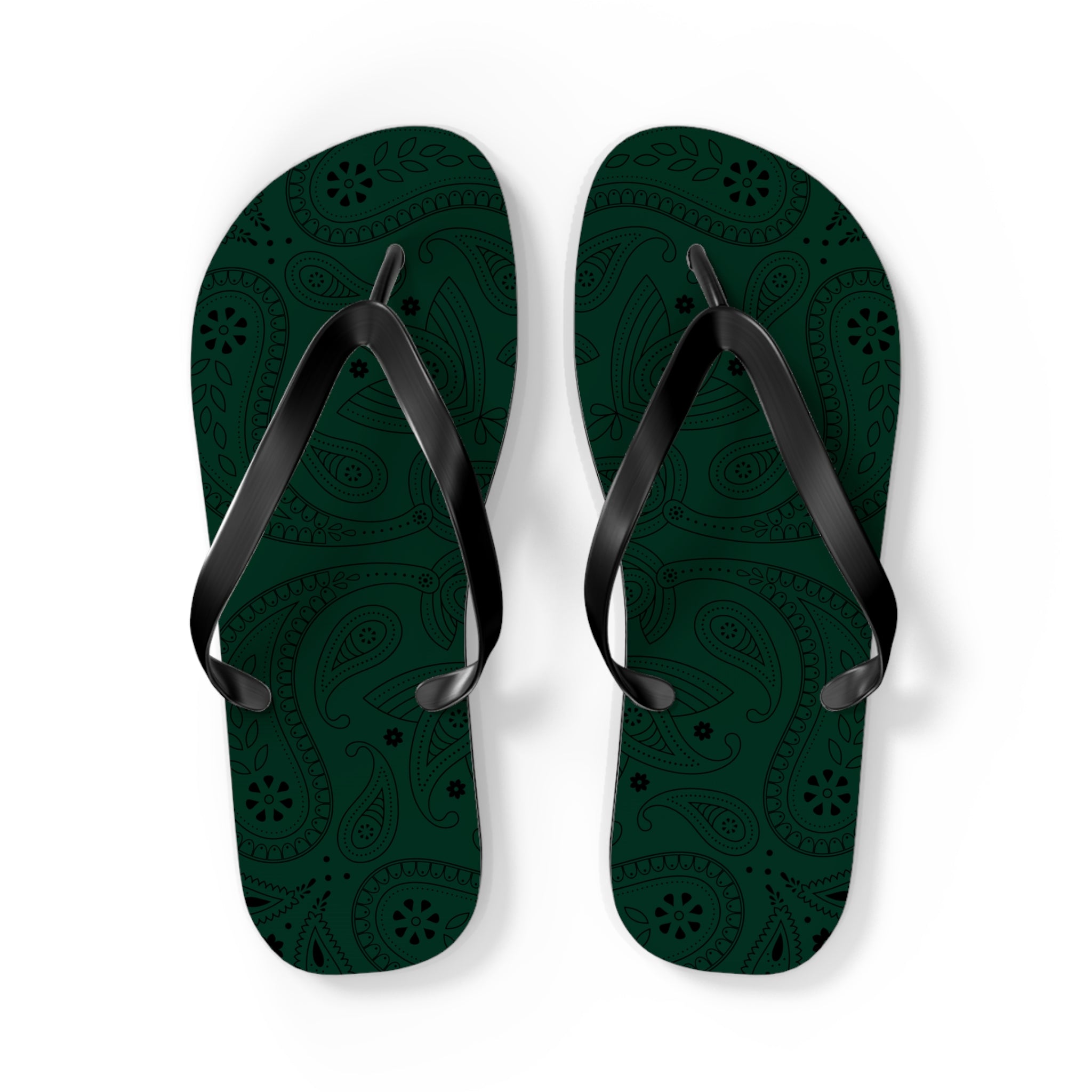 Dark Green Hanky Flip Flops