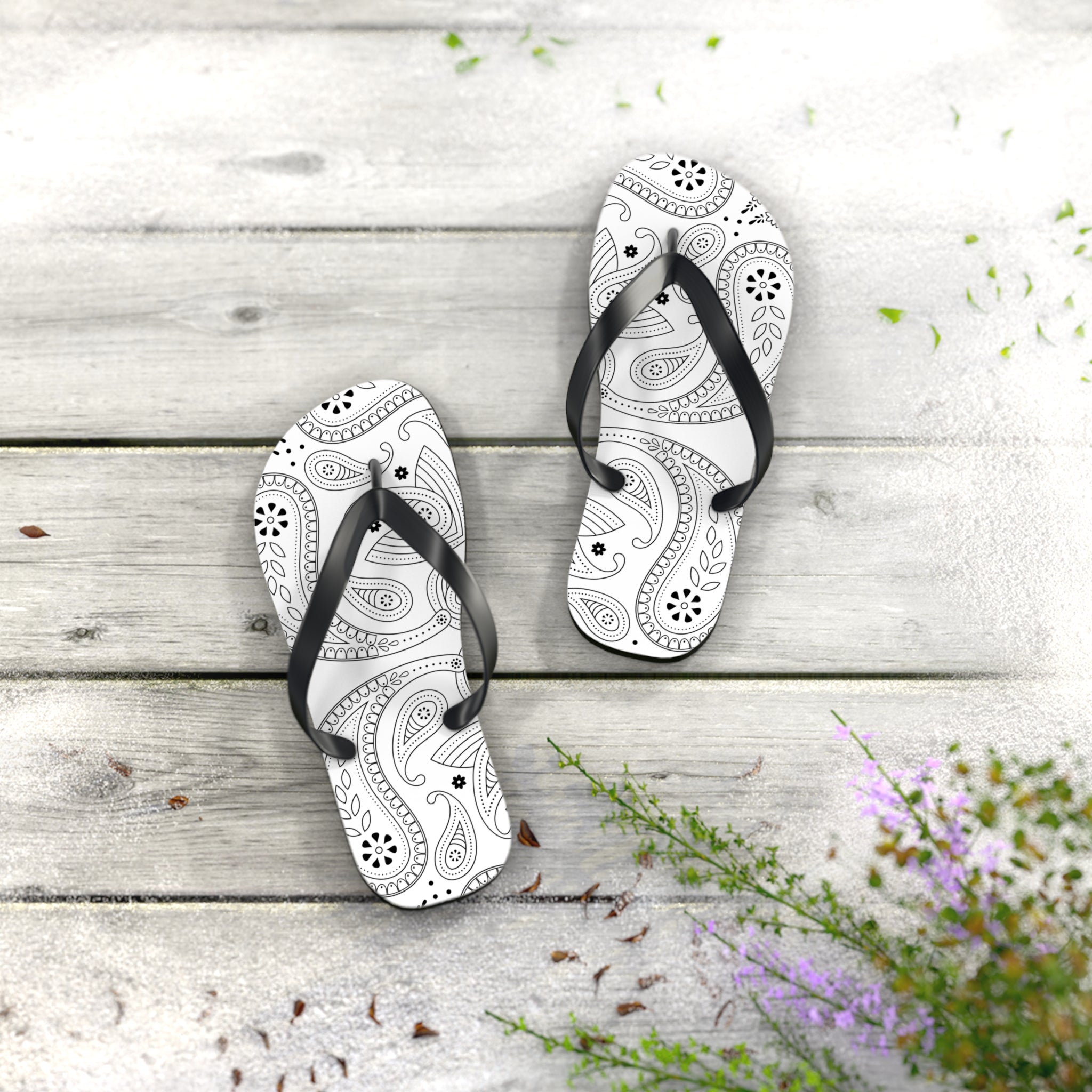 White Hanky Flip Flops