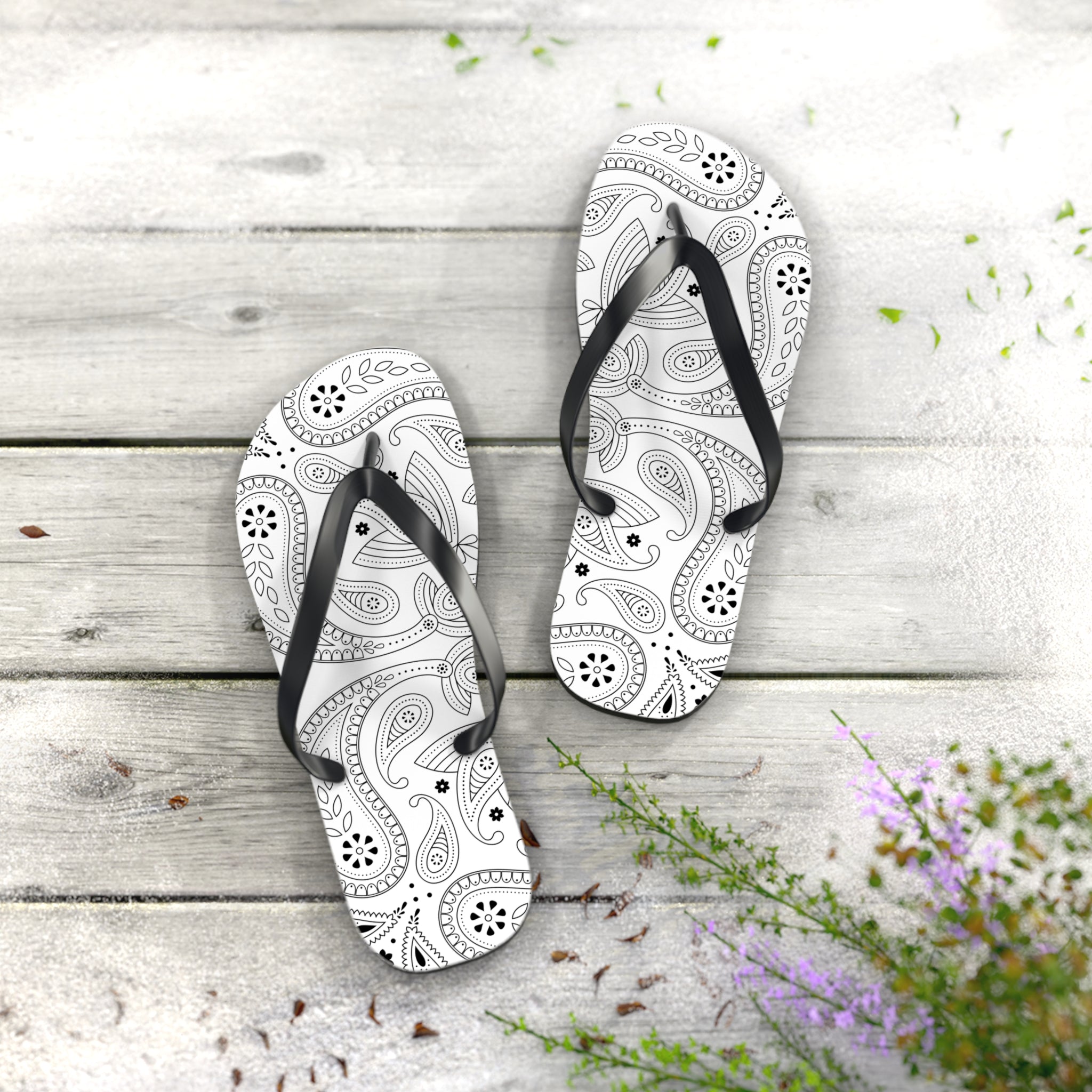 White Hanky Flip Flops
