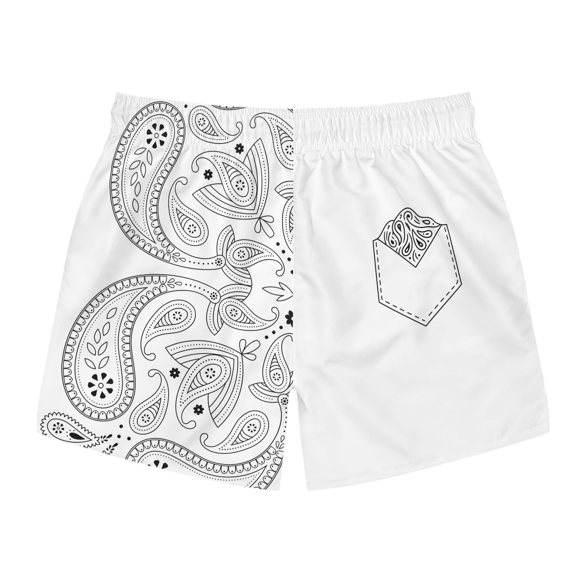 White Hanky Code Swim Trunks (Bottom)