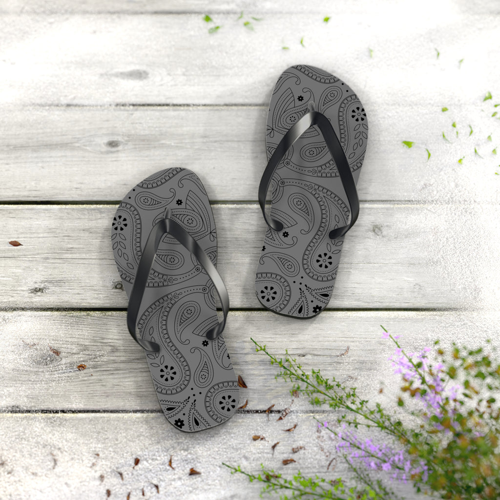 Grey Hanky Flip Flops