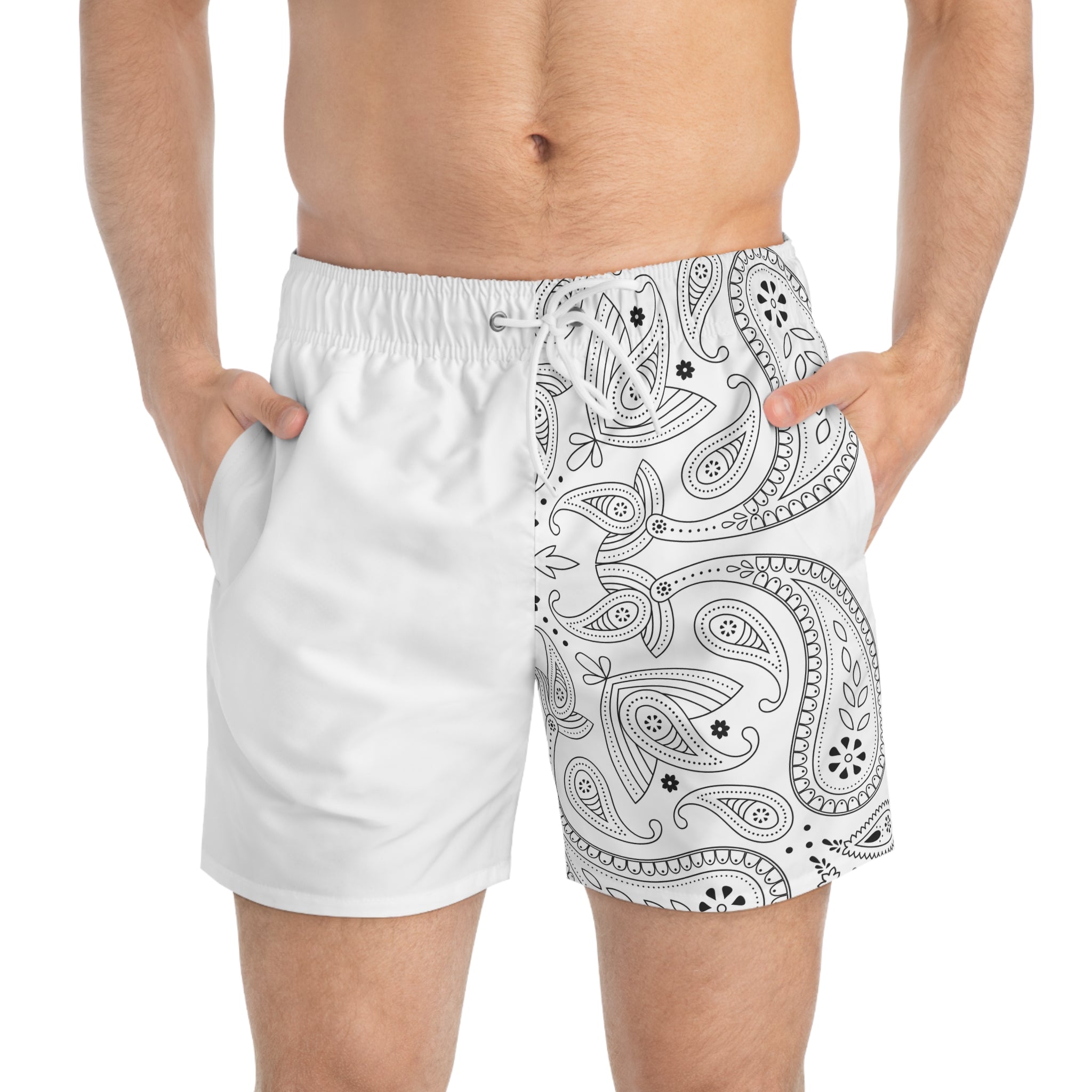 White Hanky Code Swim Trunks (Bottom)