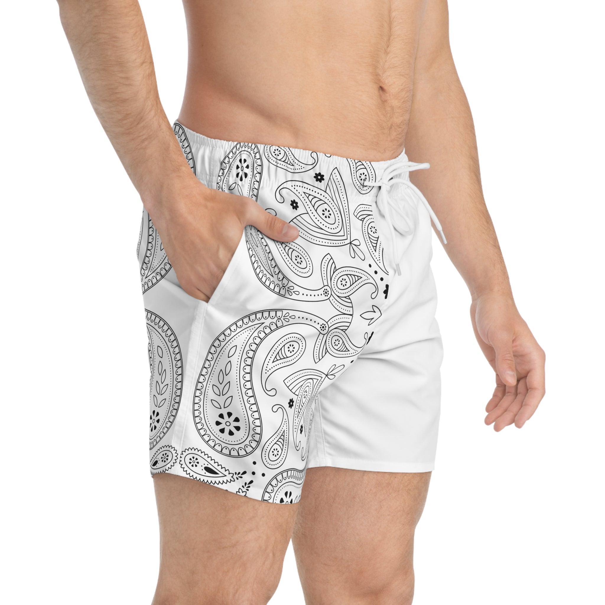 White Hanky Code Swim Trunks (Top)