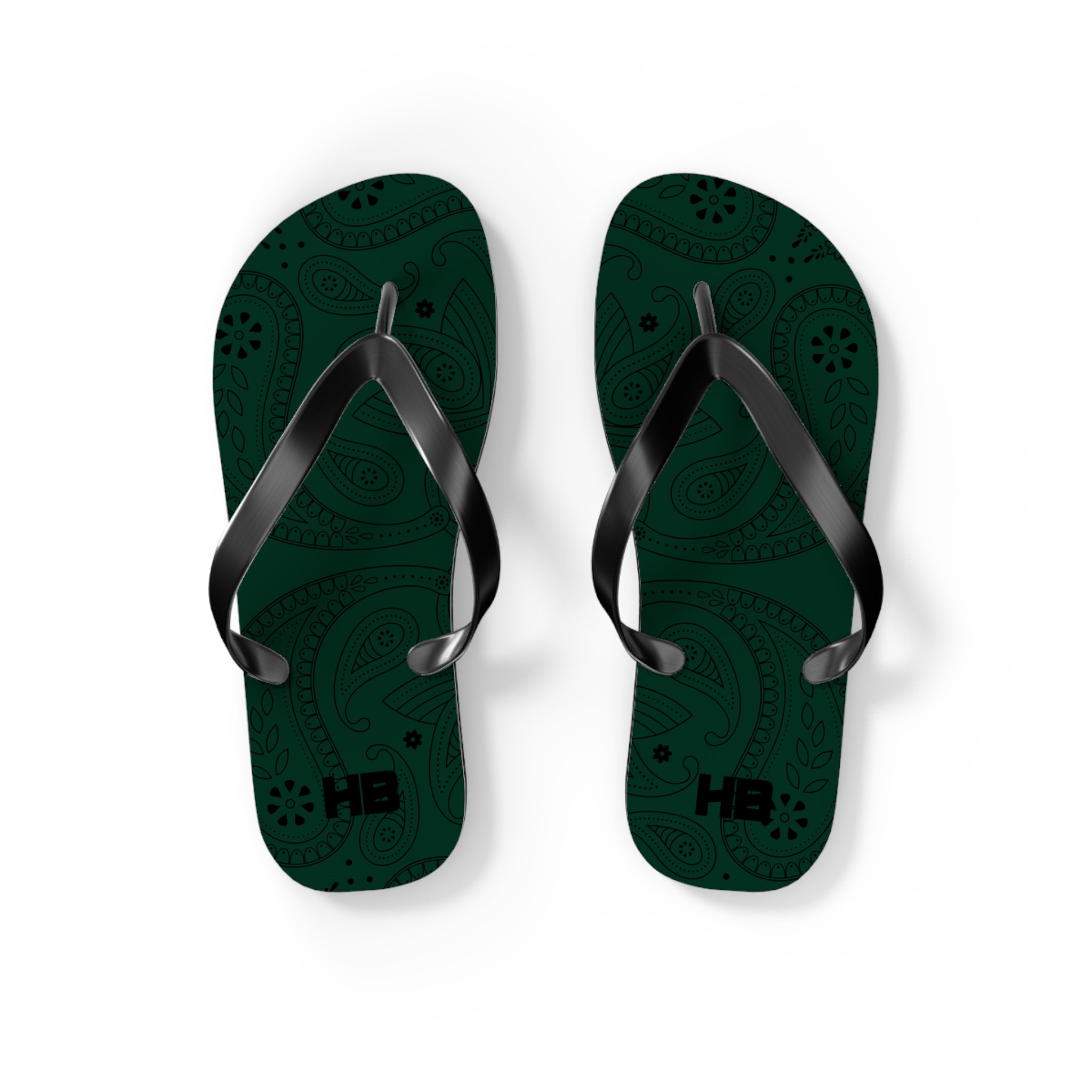 Dark Green Hanky Flip Flops