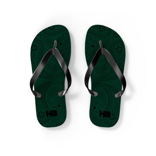 Dark Green Hanky Flip Flops
