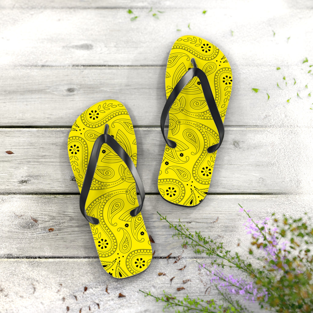 Yellow Hanky Flip Flops