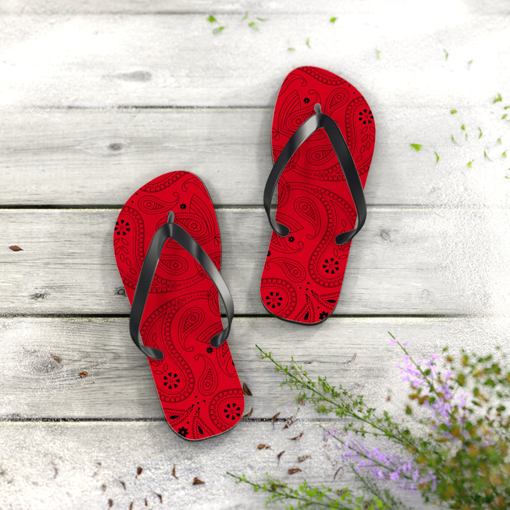 Red Hanky Flip Flops