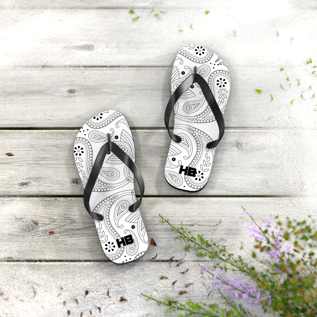 White Hanky Flip Flops