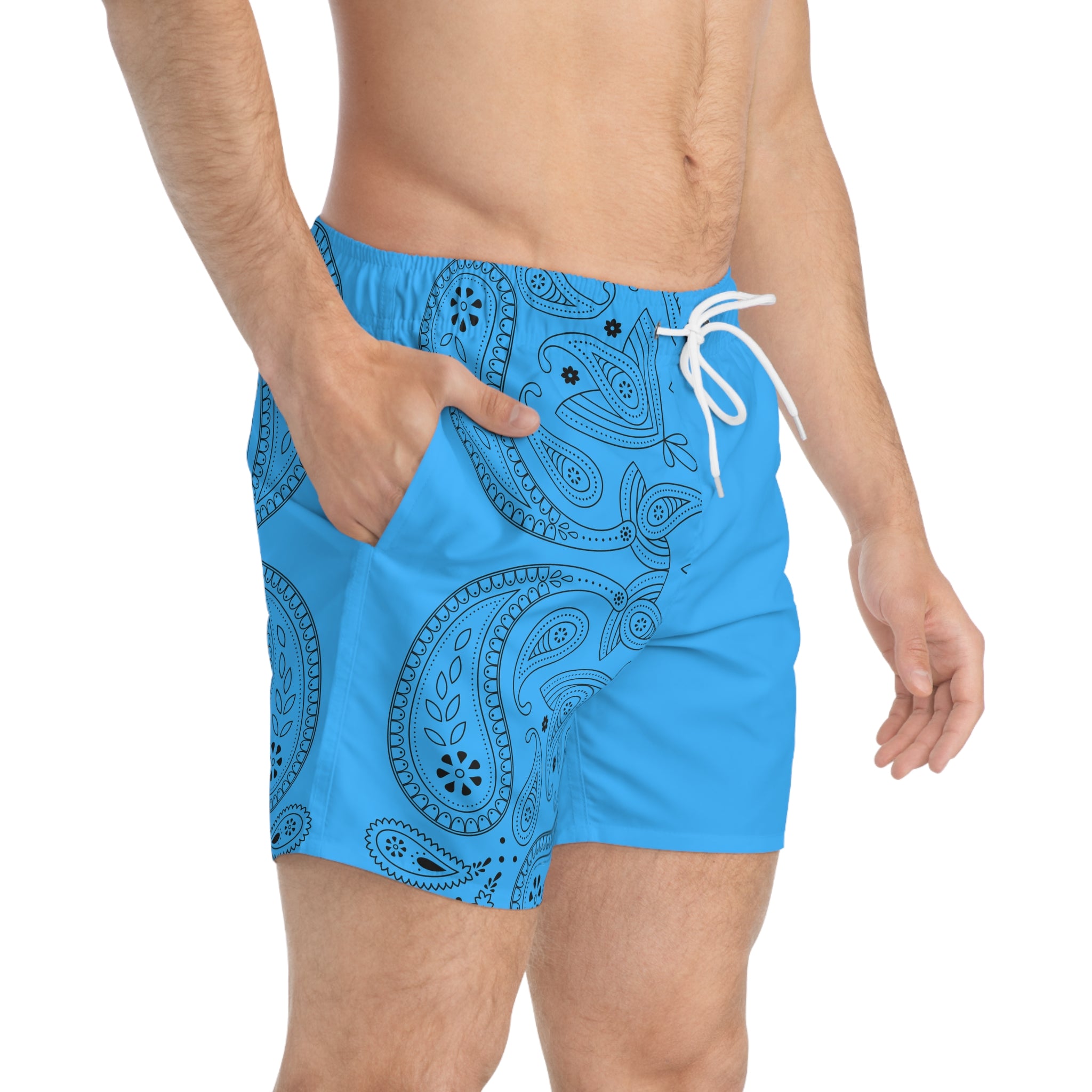 Light Blue Hanky Code Swim Trunks (Top)