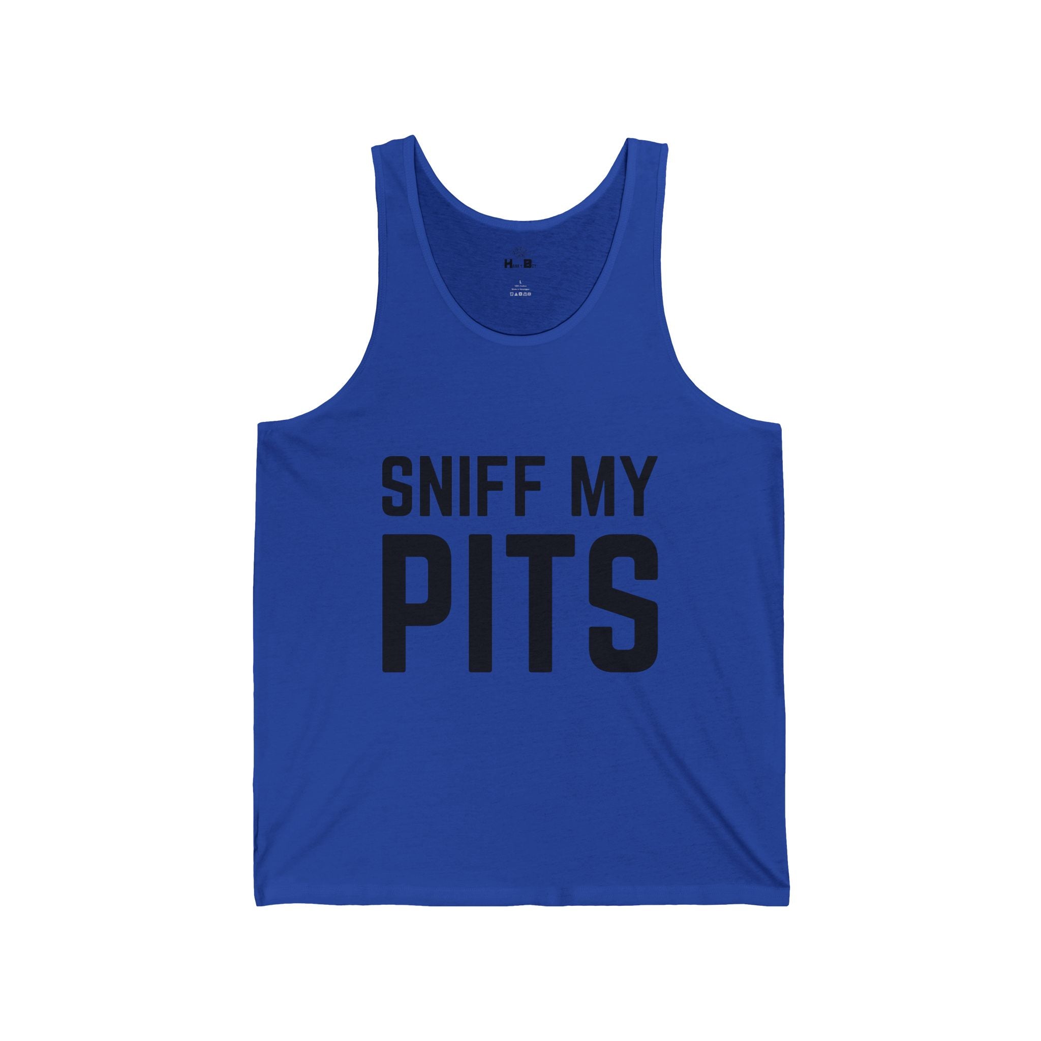 Sniff My Pits Tank Top — Funny Slogan Muscle Shirt for Bachelorette, Gag Gift & Party Wear