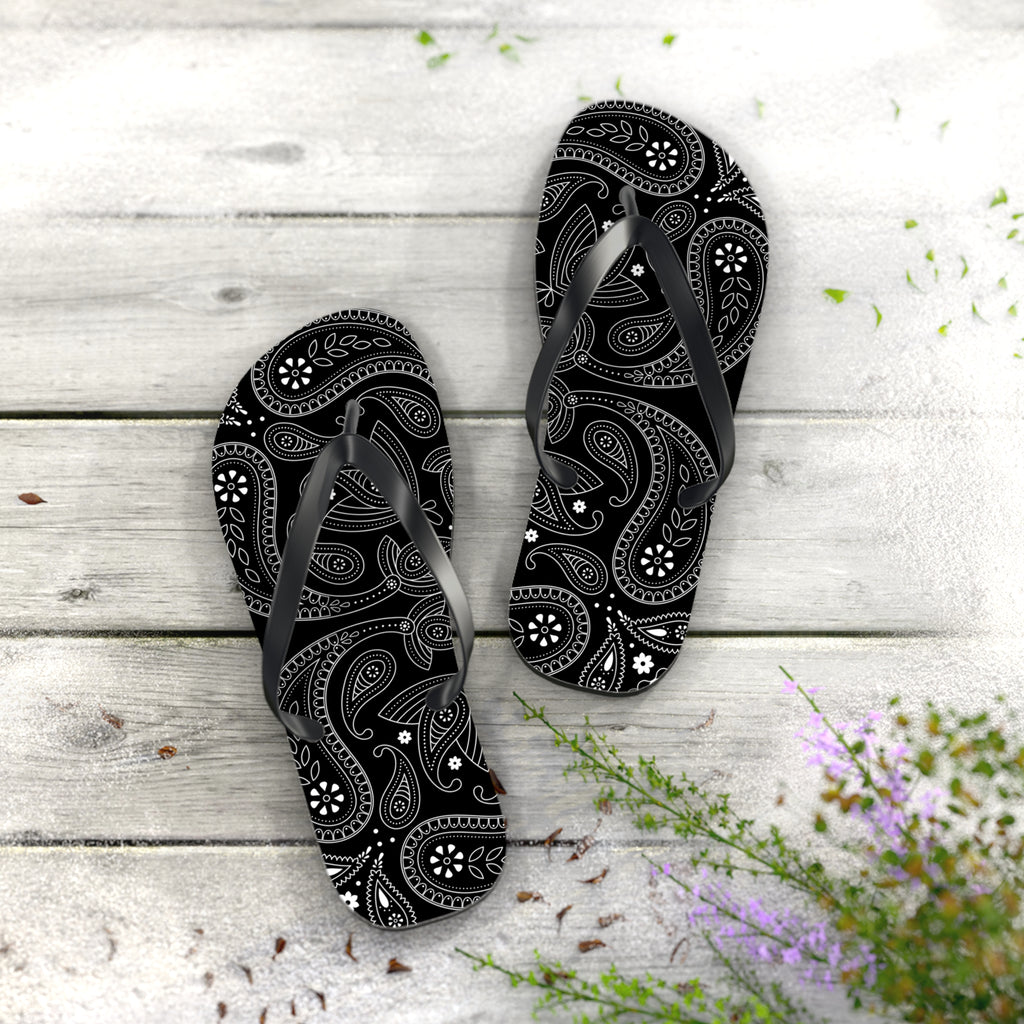 Black Hanky Flip Flops