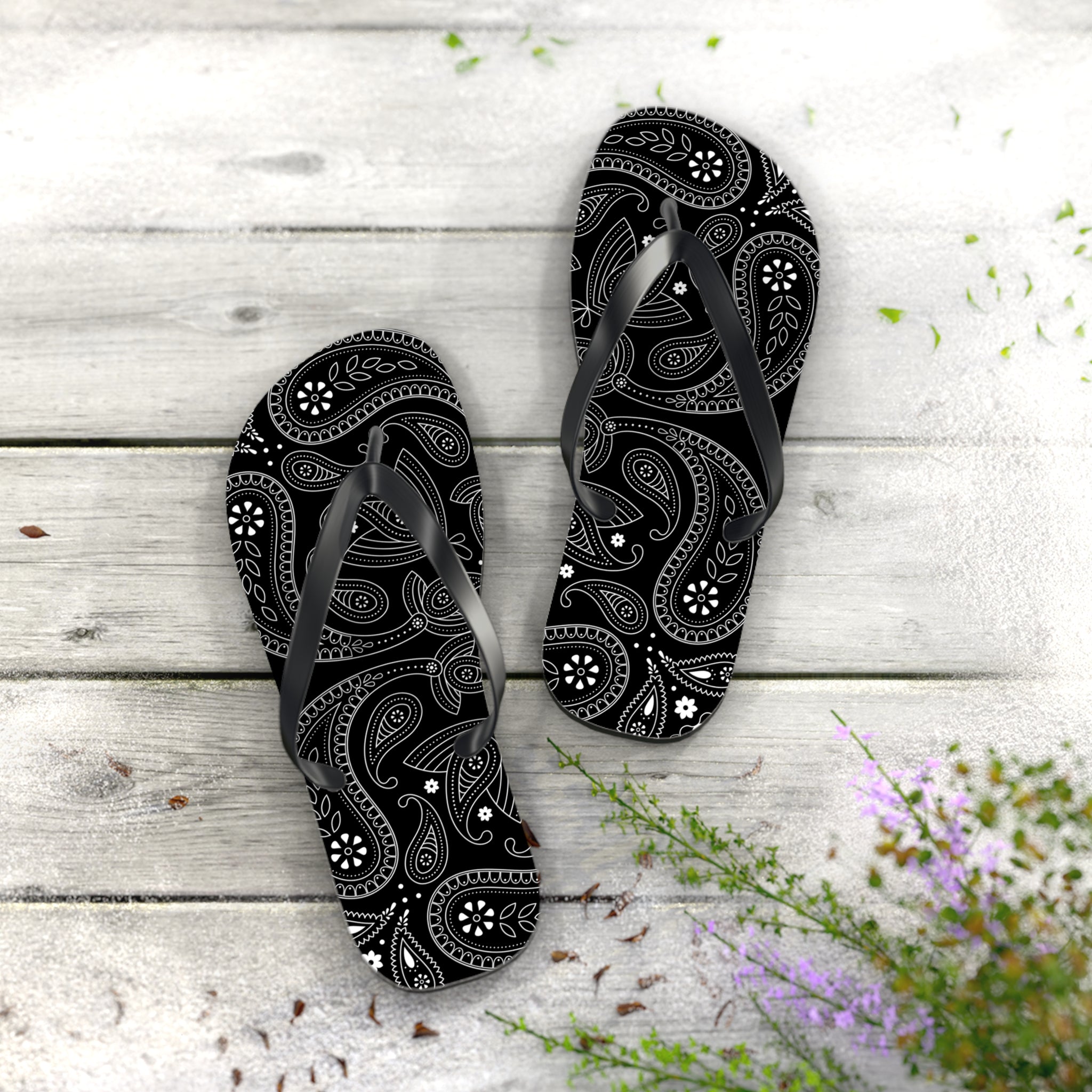 Black Hanky Flip Flops