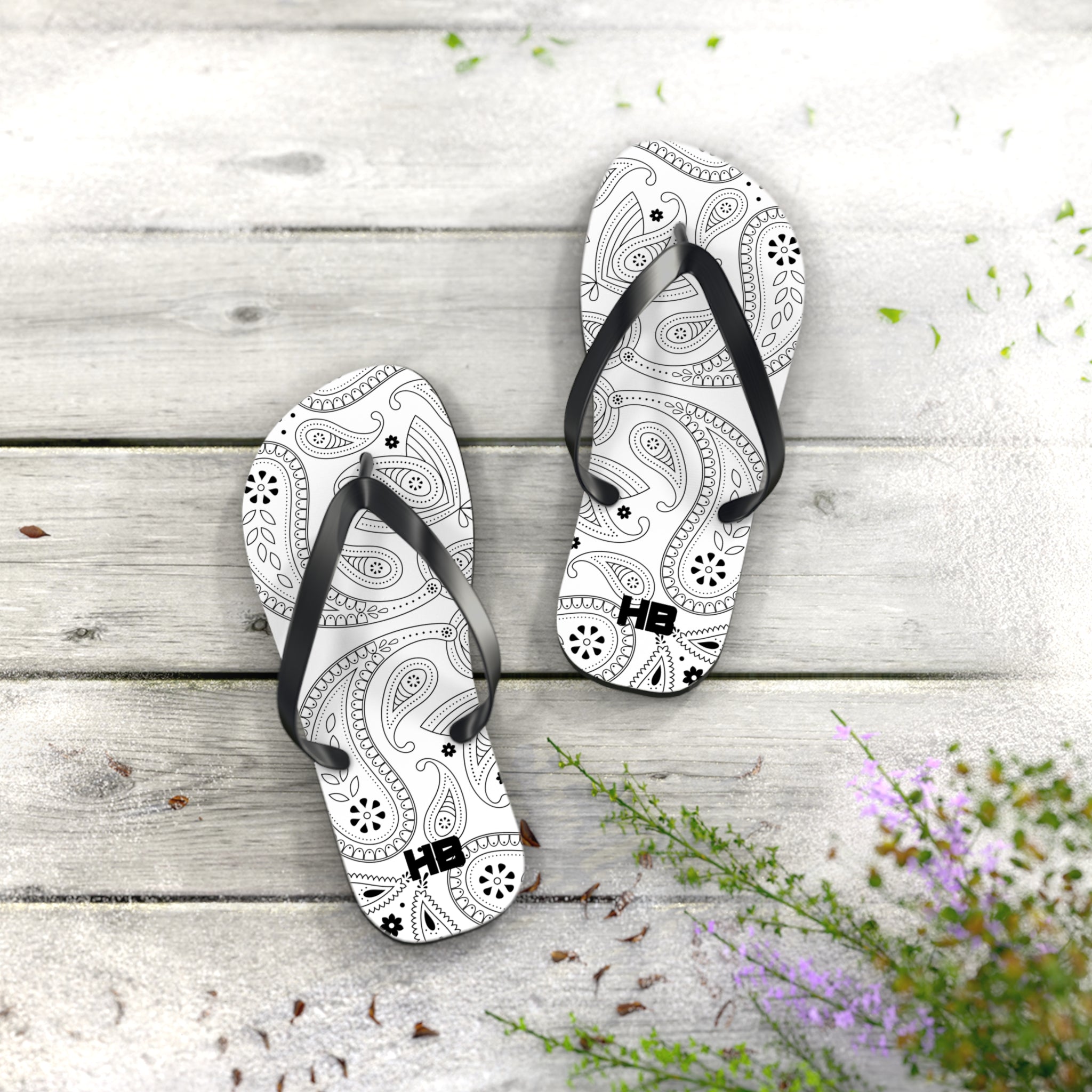 White Hanky Flip Flops