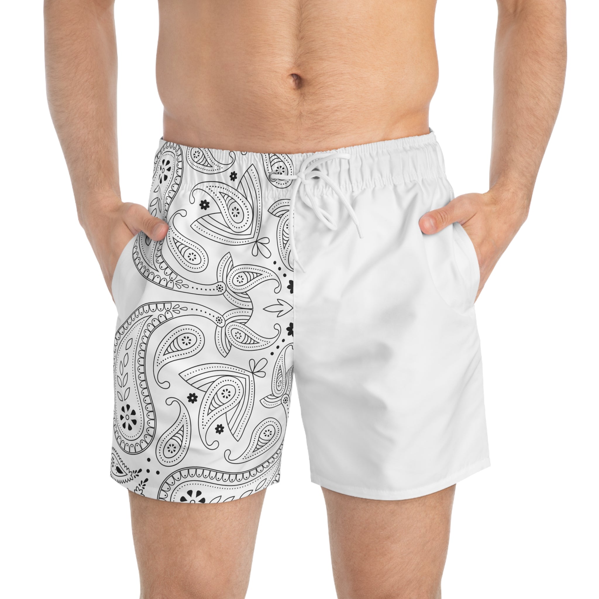 White Hanky Code Swim Trunks (Top)