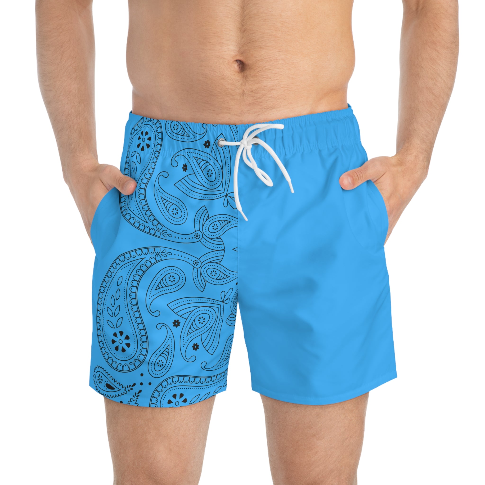 Light Blue Hanky Code Swim Trunks (Top)