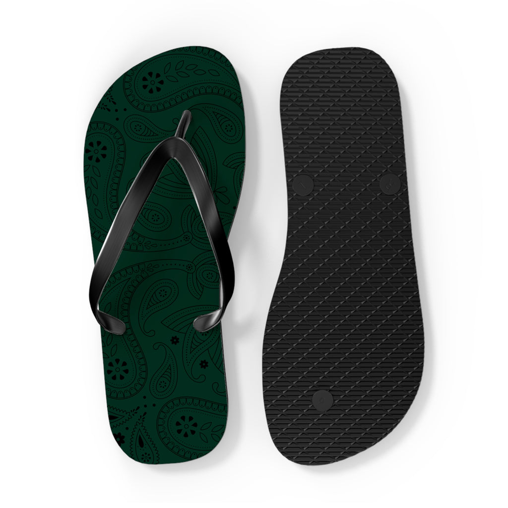 Dark Green Hanky Flip Flops