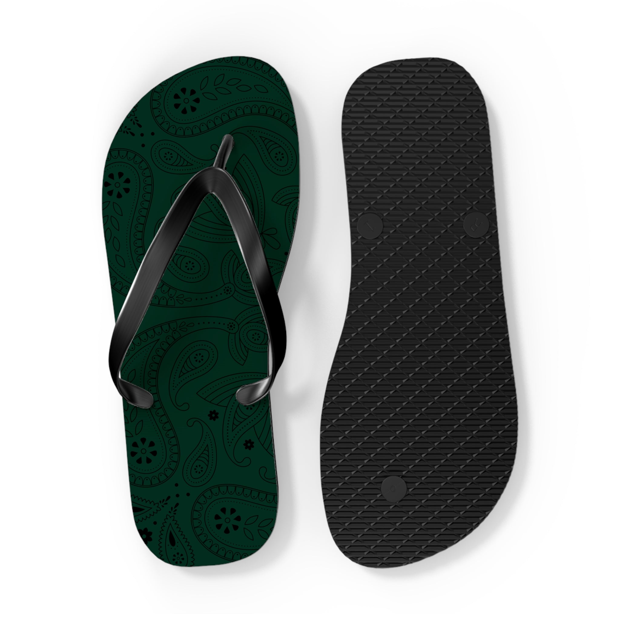 Dark Green Hanky Flip Flops