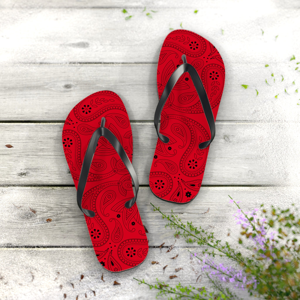 Red Hanky Flip Flops