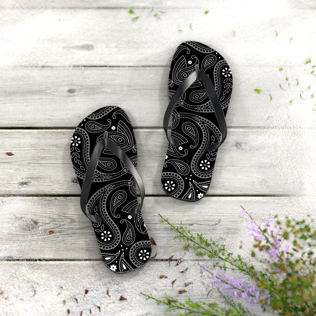 Black Hanky Flip Flops