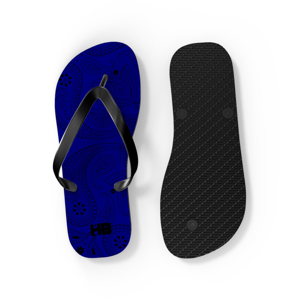 Navy Blue Hanky Flip Flops
