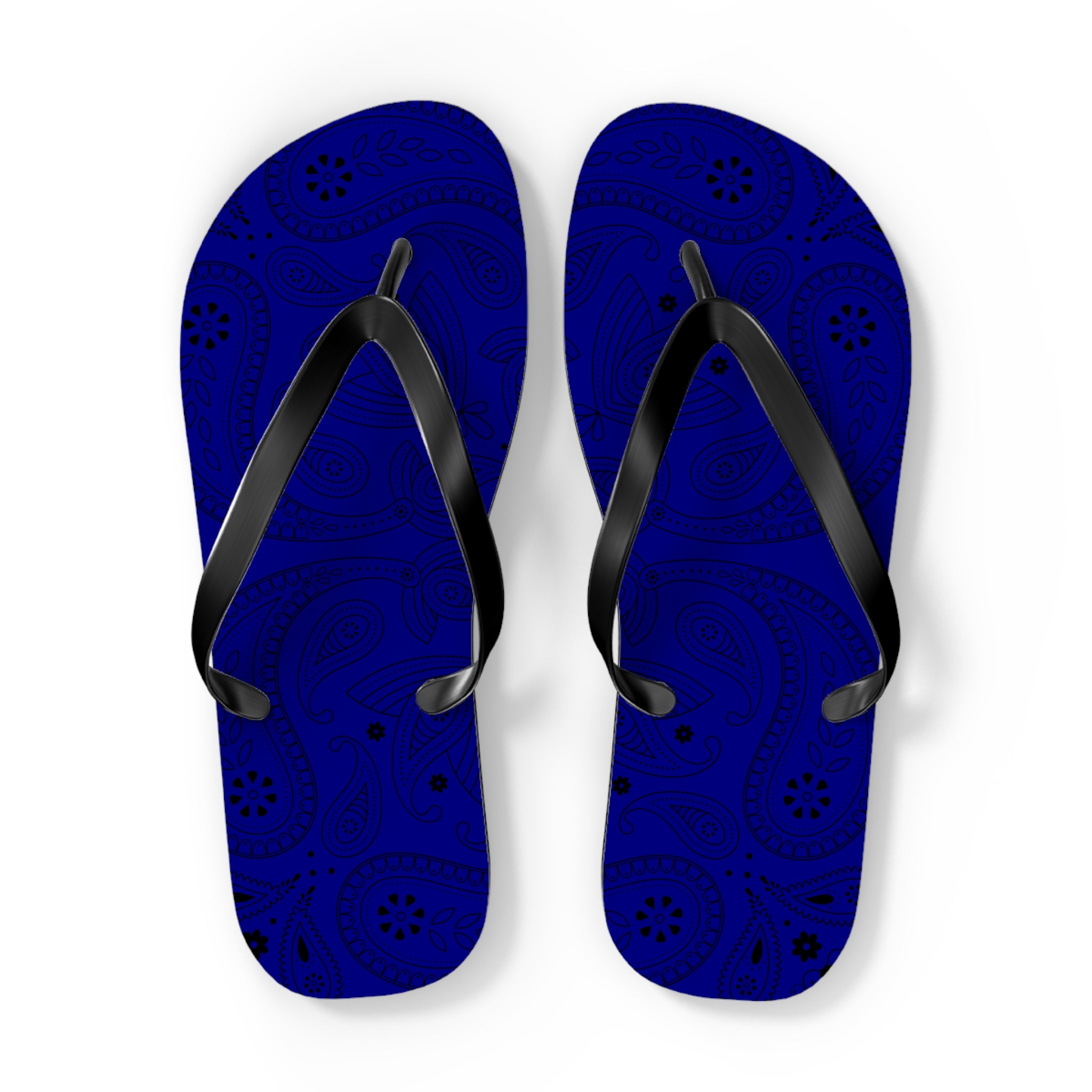 Navy Blue Hanky Flip Flops