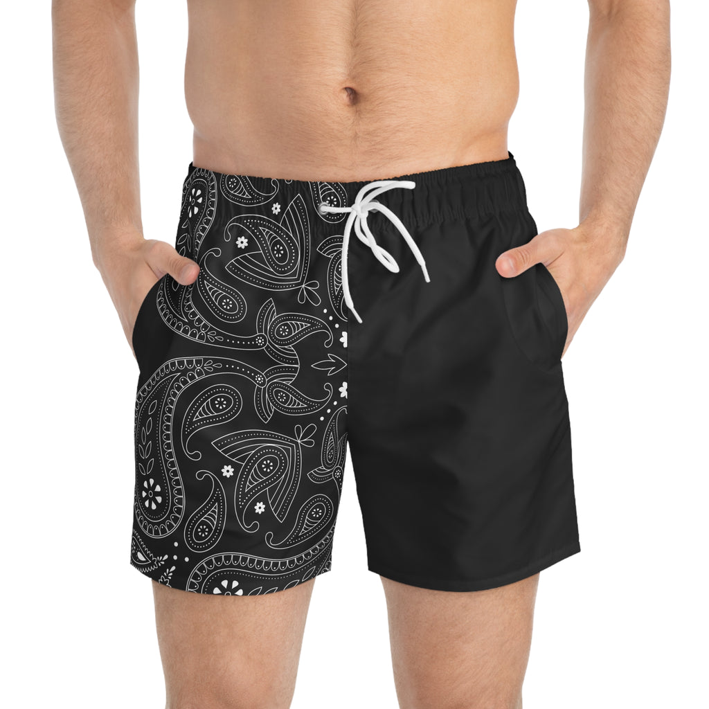 Black Hanky Code Swim Trunks (Top)