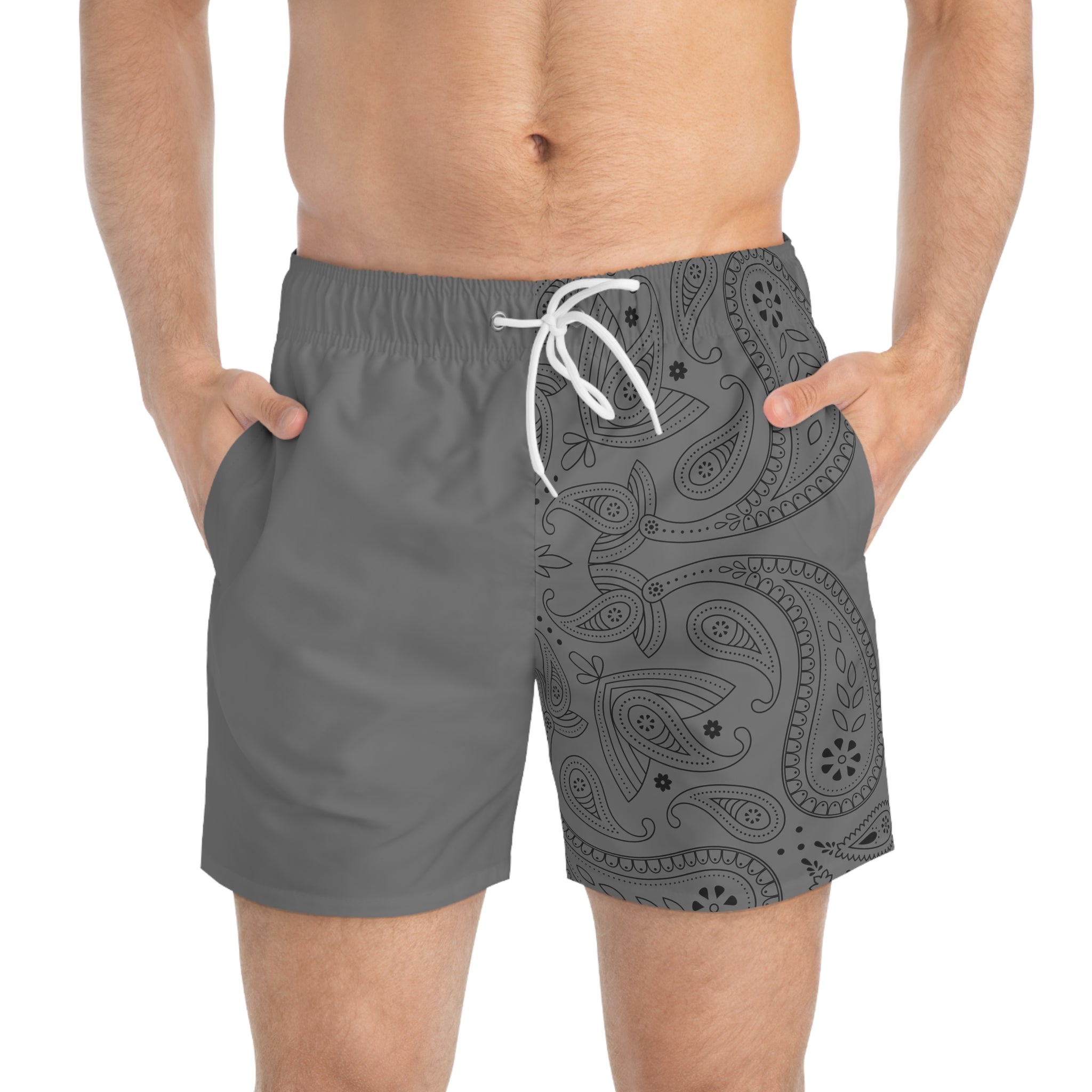 Grey Hanky Code Swim Trunks (Bottom)