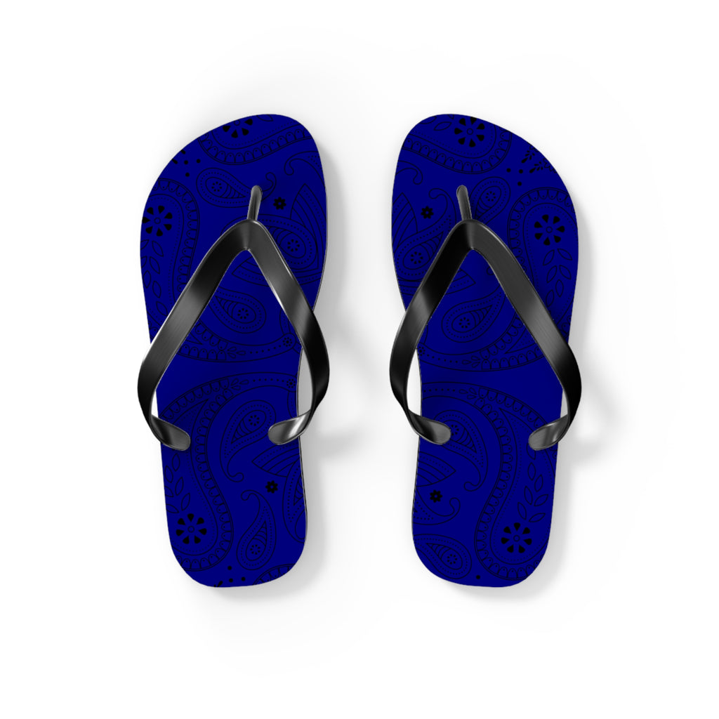 Navy Blue Hanky Flip Flops