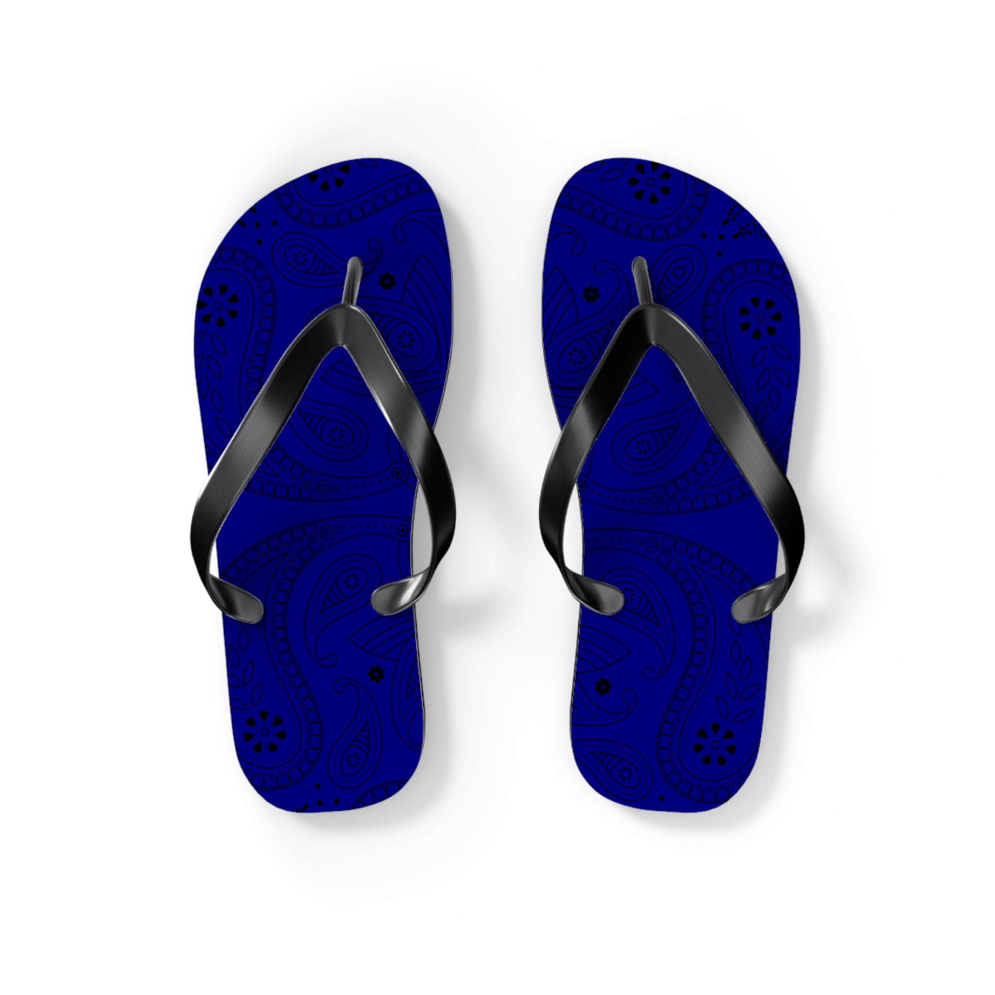 Navy Blue Hanky Flip Flops