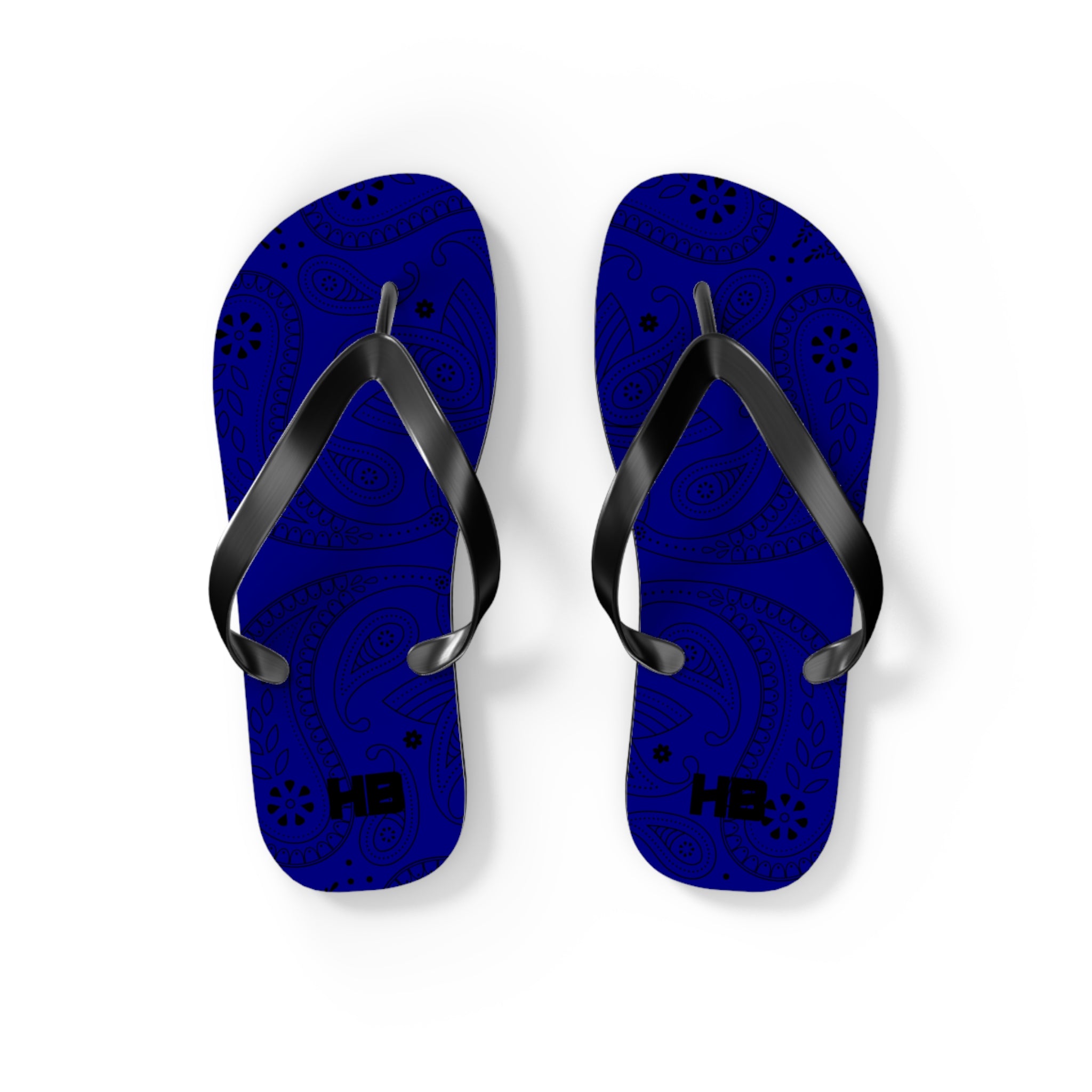 Navy Blue Hanky Flip Flops