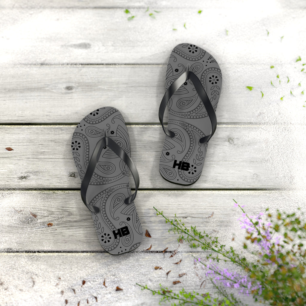 Grey Hanky Flip Flops