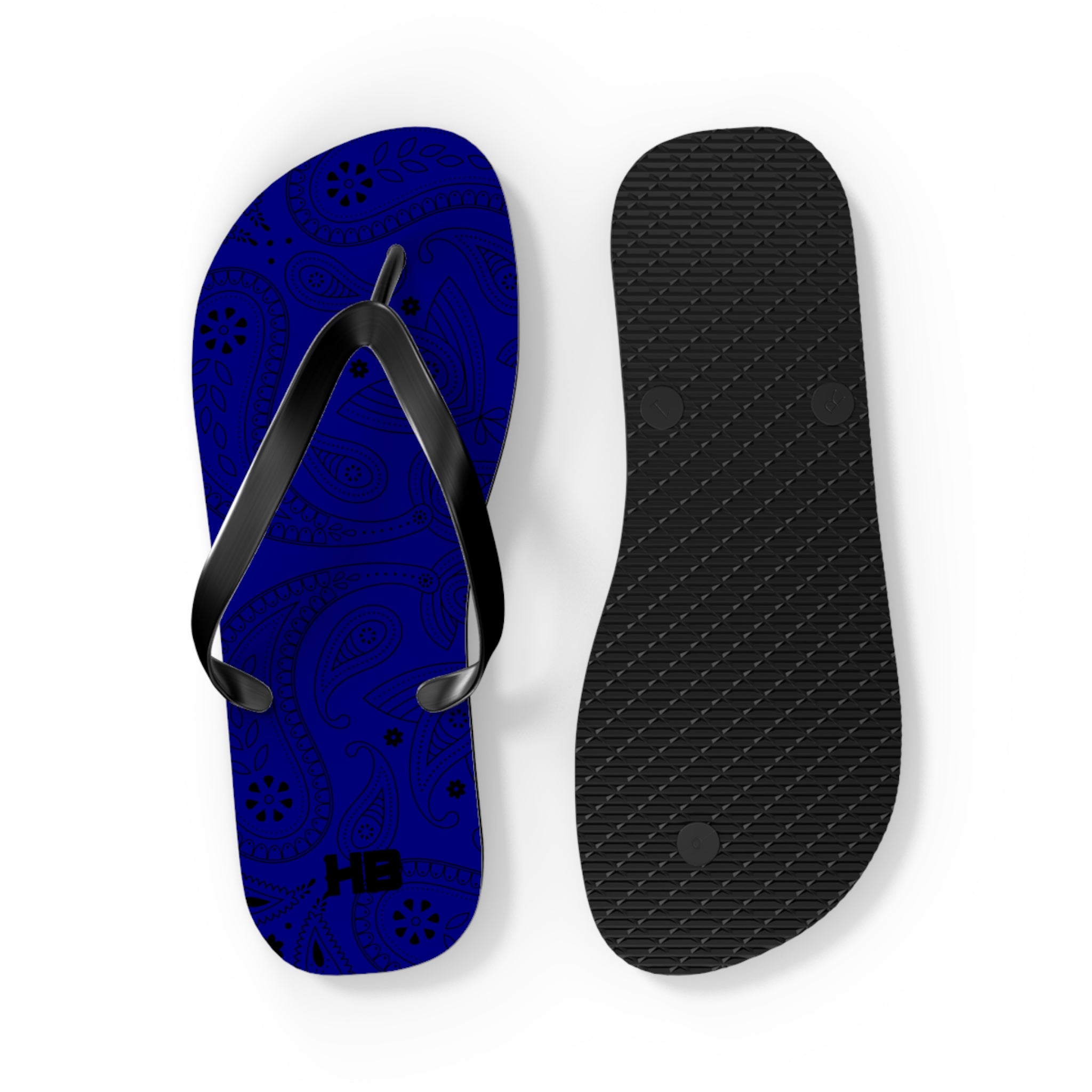 Navy Blue Hanky Flip Flops