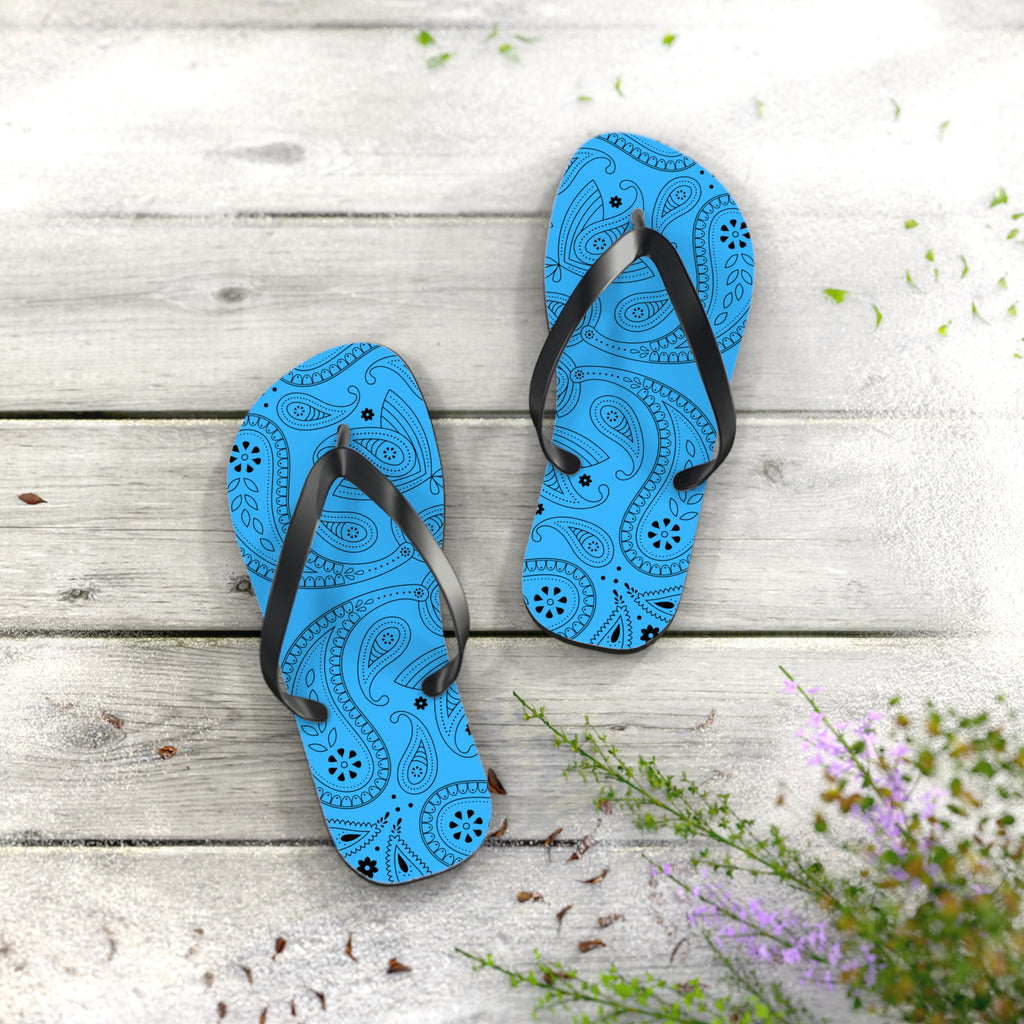 Light Blue Hanky Flip Flops