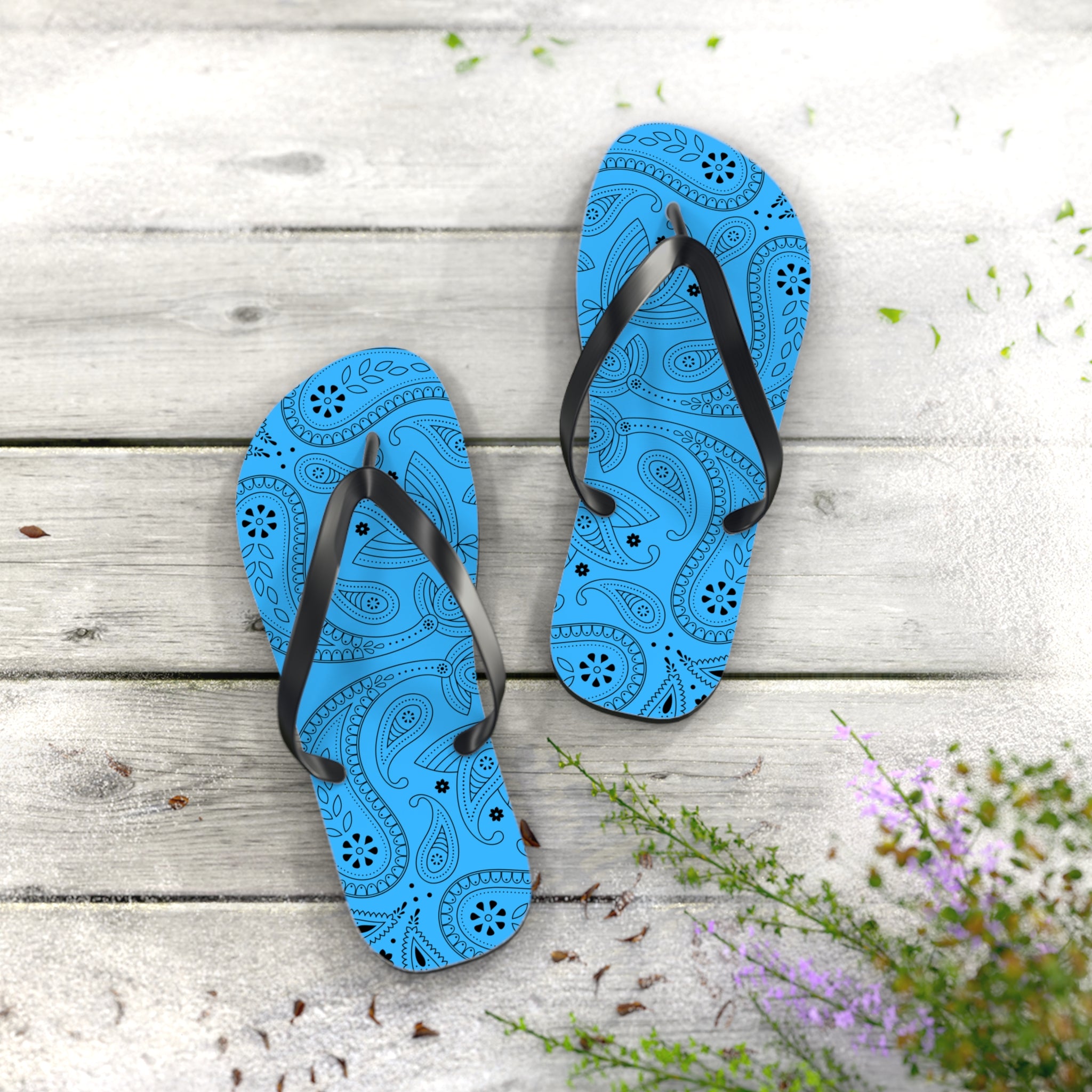 Light Blue Hanky Flip Flops