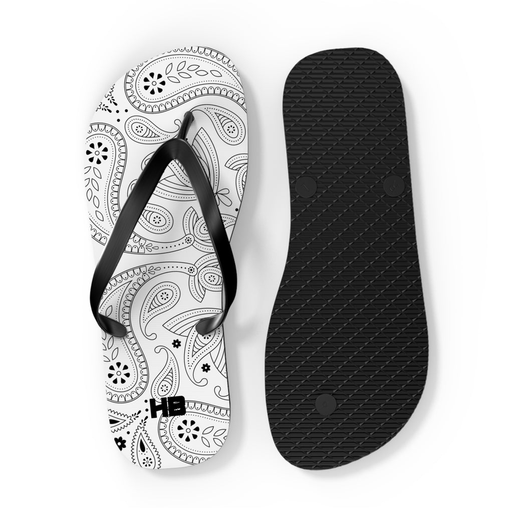 White Hanky Flip Flops